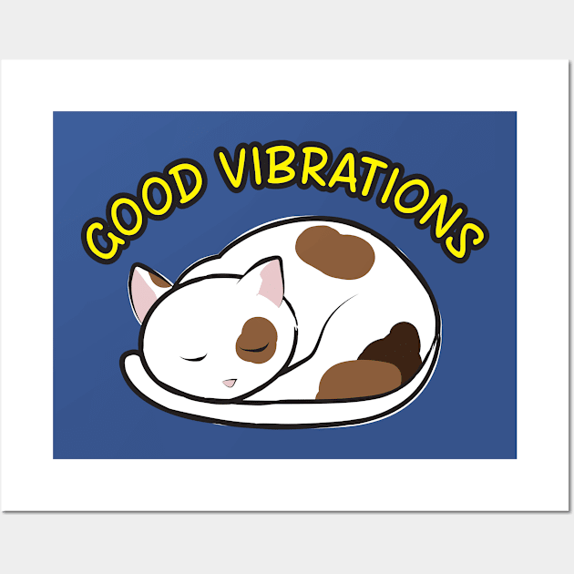 Purrs are Good Vibrations Wall Art by LittleBearArt